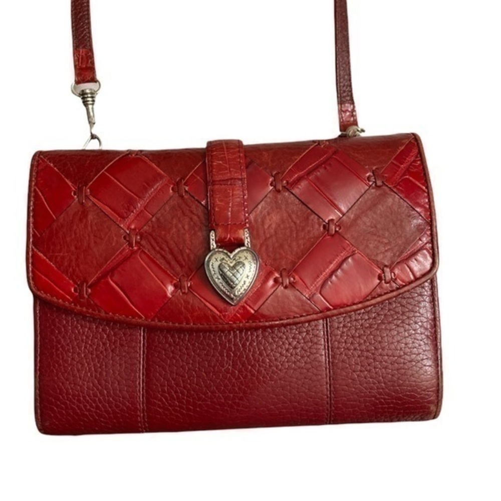 Brighton red leather crossbody bag